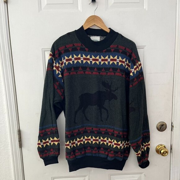 2 Vintage 90s Sugar Street Weavers Nordic Grandpa Grandma Sweaters - Picture 5 of 8